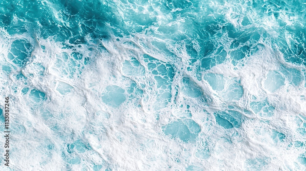 Obraz premium Sea waves and water. Top view composition. Generative Ai
