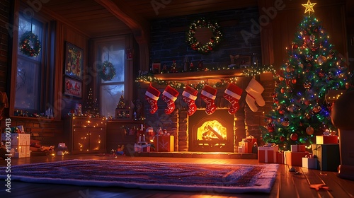 Wallpaper Mural christmas tree in the city Torontodigital.ca