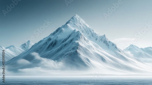 Wallpaper Mural A majestic snow-capped mountain surrounded by a serene, icy landscape. Torontodigital.ca