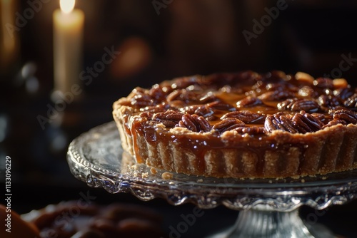 Delicious Pecan Pie Tart Sweet Treat Pastry photo