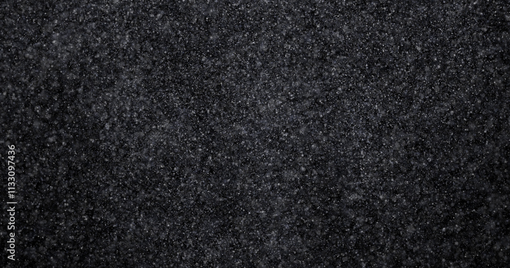 Fototapeta premium Natural white winter snowfall on a black background 3d rendering