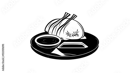 Peking duck with pancakes and hoisin sauce, Food Illustration