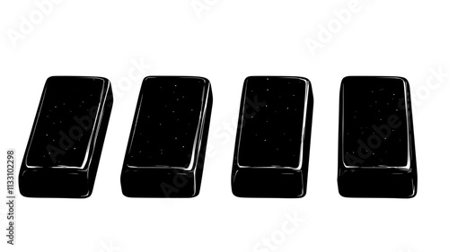 Protein bars in a row, showing consistency in size and shape, Food Illustration