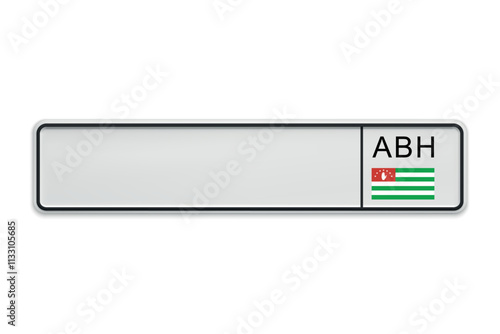 New Car number plate of Abkhazia. Vehicle registration license
