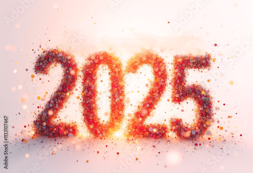 Festive New Year 2025 in Colorful Sparkles