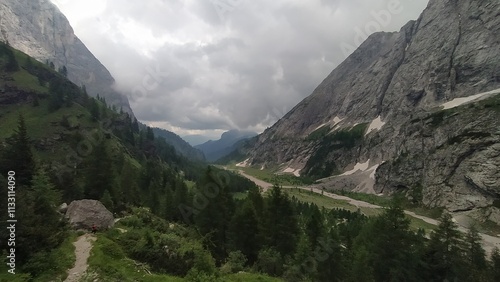 Bivacco dal Bianco on Dolomites in Italy photo