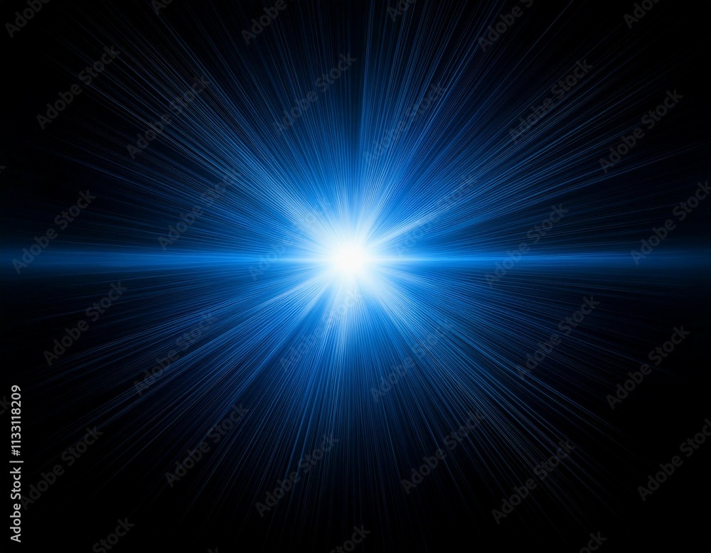 Obraz premium a high quality stock photo of sun rays with light effects lens flare light leaks stock photo of sun rays with light effects overlays blue flare glow isolated on a black background