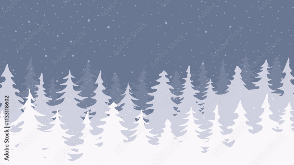 Obraz premium winter forest silhouette