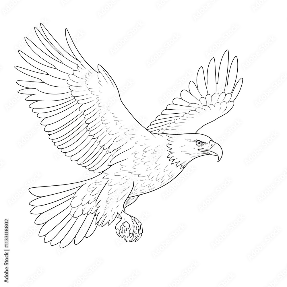 Obraz premium Hand draw of a Flying eagle 