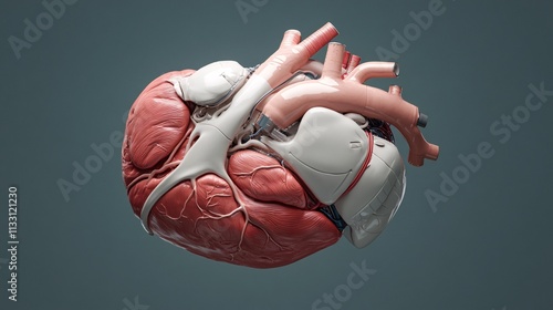 Artistic Rendering of a Human Heart Anatomy Model photo