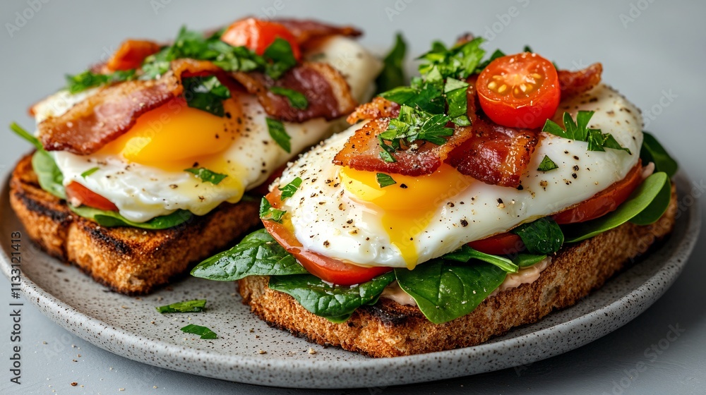 Delicious Eggs Benedict with Fresh Ingredients Delicious Eggs Benedict with Fresh Ingredients