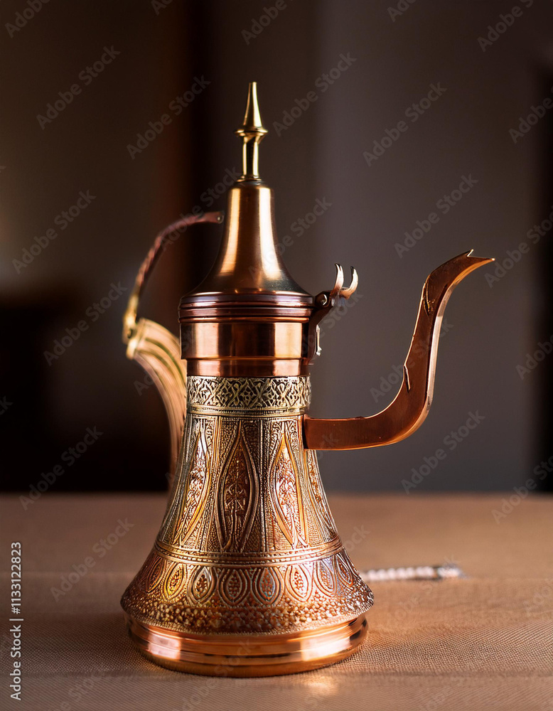 metal pot with a long spout designed specifically for making Arabic coffee