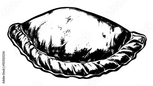 Close-up of a chicken burger with visible layers, resting on a simple background, Food Digital Art