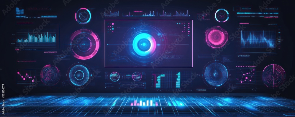 Obraz premium Futuristic Data Dashboard Interface