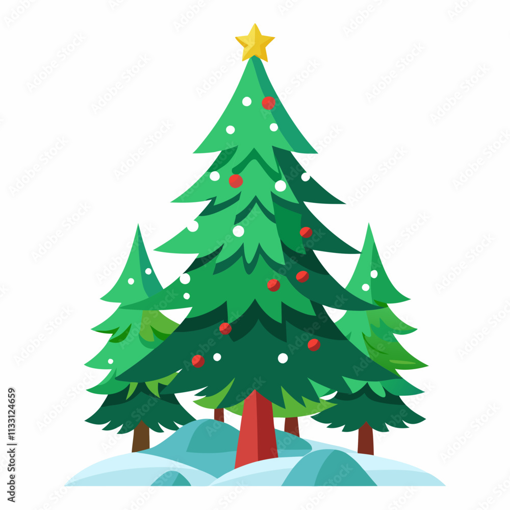 Fototapeta premium christmas tree vector white background