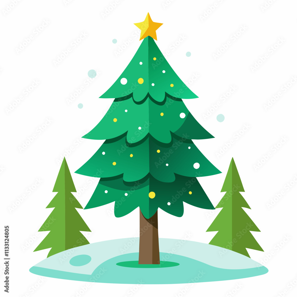 Obraz premium christmas tree vector white background