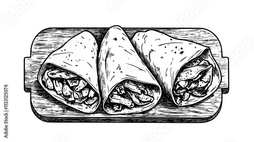 Top-down view of a food truck roof with vent and exhaust, in an urban setting, Food Digital Art