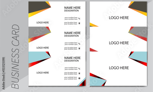 Business card design template, Clean professional business card design horizontal simple clean template vector design