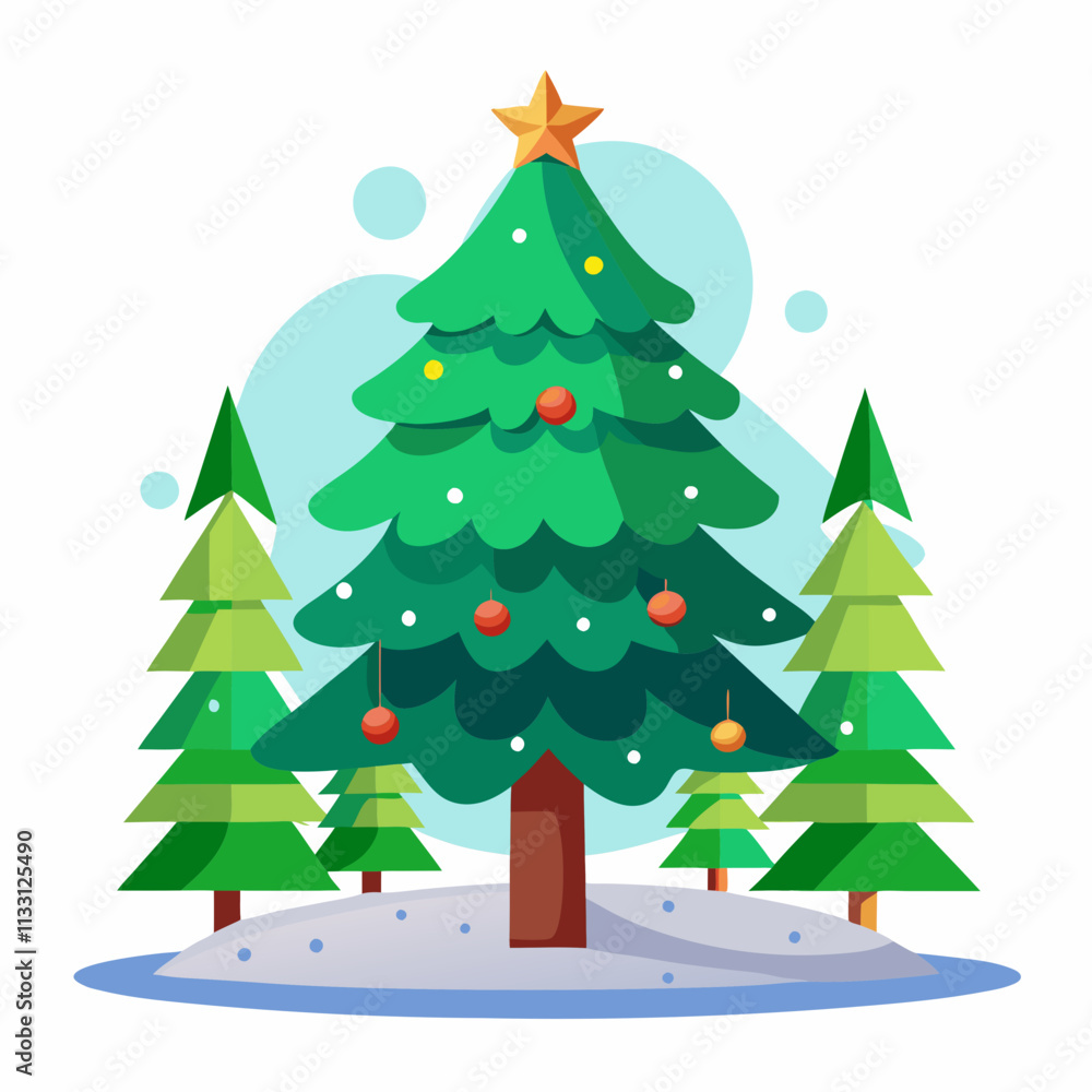Fototapeta premium christmas tree vector white background