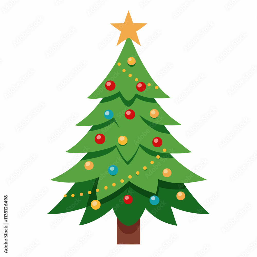 Fototapeta premium christmas tree vector white background