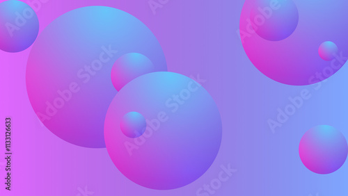 Purple Three-Dimensional Ball reflection background .Purple background.
