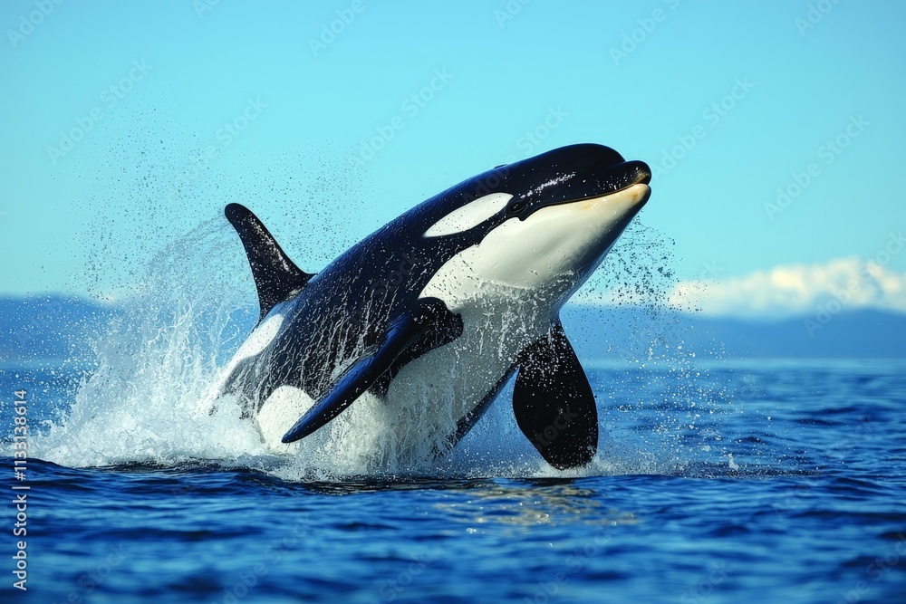Obraz premium orca whale on surface ocean