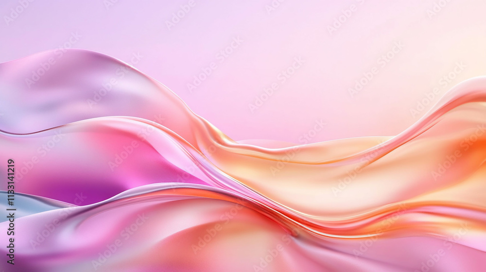 Naklejka premium Soft, flowing abstract waves in pastel colors.