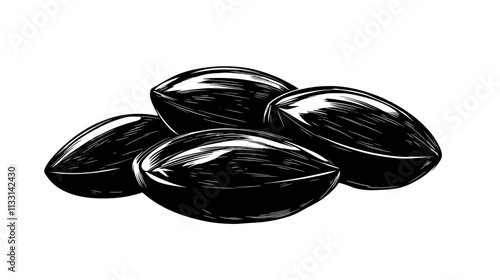 Close-up view of quiche slice on a plate, visible filling layers, and small salad bowl, Vectorized Food Art