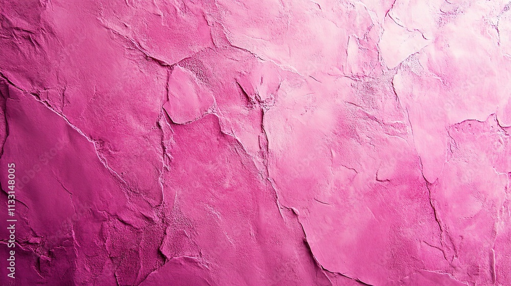 Fototapeta premium Textured Pink Magenta Wall with Cracked Concrete Appearance