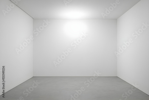 Wallpaper Mural Empty room with white walls and gray floor illuminating from above Torontodigital.ca