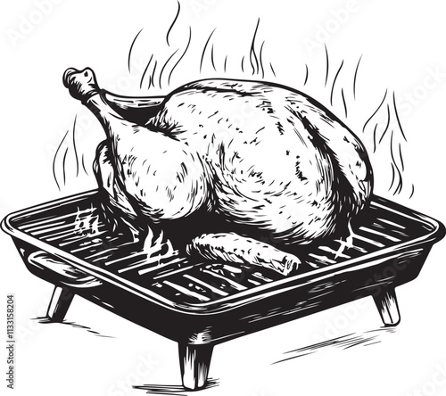 grilled chicken on the grill