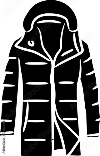 Hand-drawn winter jacket silhouette, winter vector