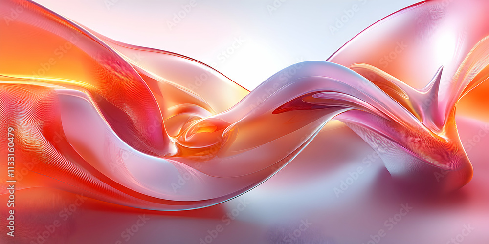 Fototapeta premium Abstract Background, Fluid Forms in Vibrant Hues, Swirling Color Gradient Creates a Dynamic and Elegant Design