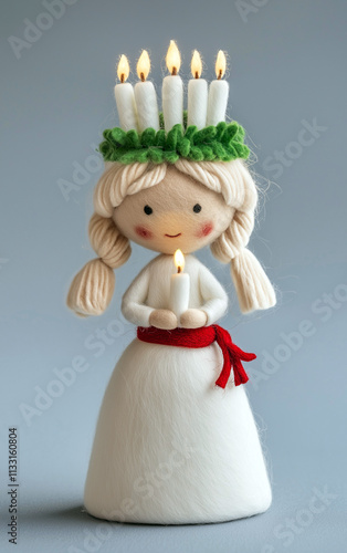 Swedish Lucia with lucia crown	