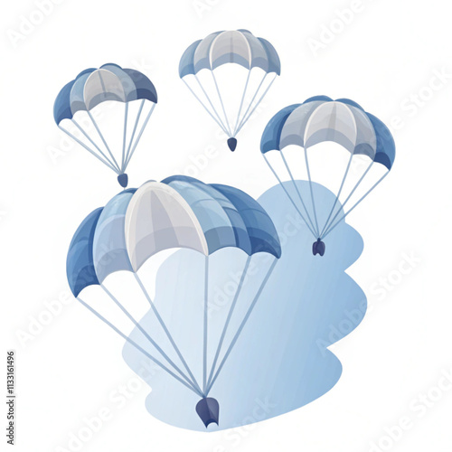  Parachute set collections .Air shipping concept .Illustration vector with a white background. 