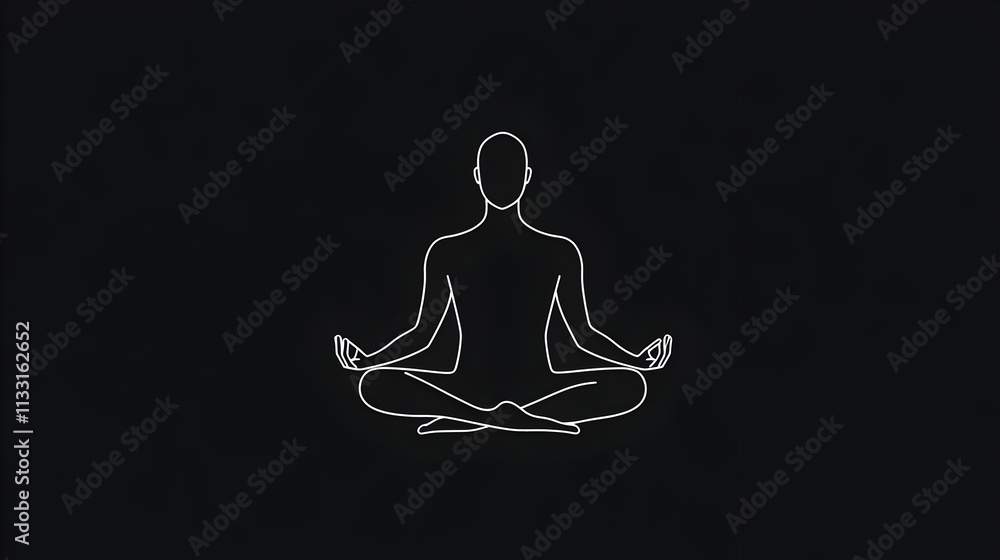 A vector illustration of a yoga pose, with smooth lines showing the body in a relaxed, minimalist position. Minimalist yoga pose vector. A vector illustration of a yoga pose, with smooth lines showing the body in a relaxed, minimalist position. Minimalist yoga pose vector.