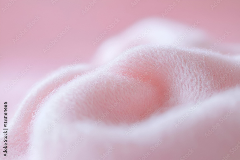 Fototapeta premium A soft, pink fabric draping gently, creating a serene and cozy atmosphere.