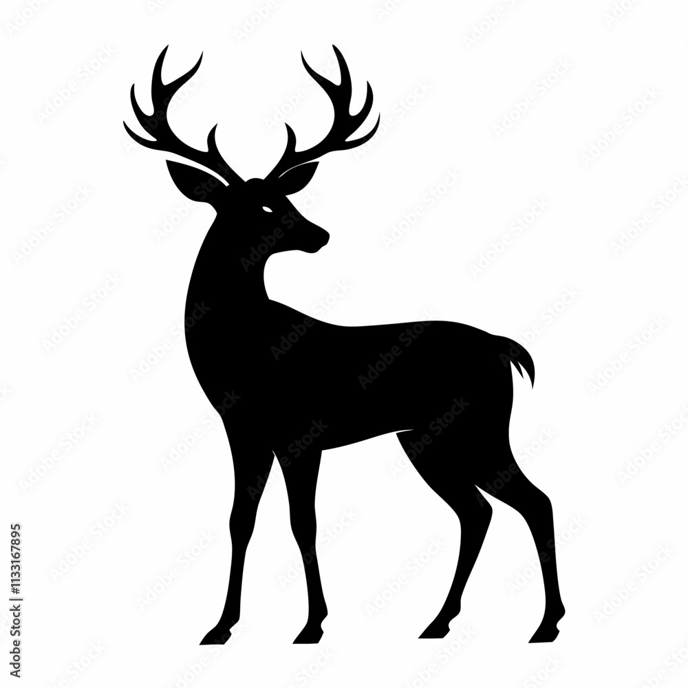 Obraz premium dear vector icon silhouetted on white background