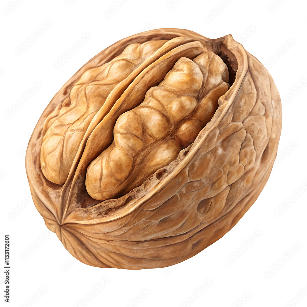 Fototapeta premium Walnut Texture on Transparent Background – Organic and Isolated Realistic High Quality Image