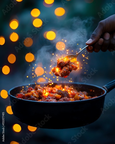 Sudanese asida and lamb stew, Khartoum s streets filled with festive New Year lights photo