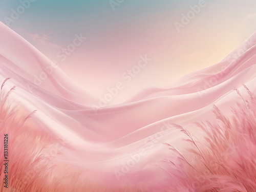 Soft gradients blending into a peaceful dreamscape.background sky sunset beach wave blue travel