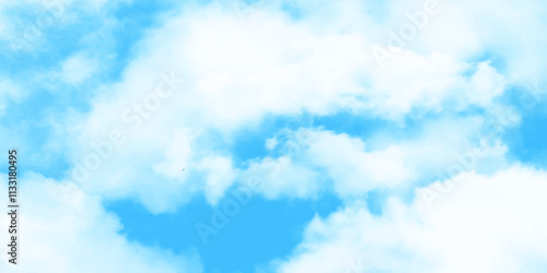 Blue sky with clouds.