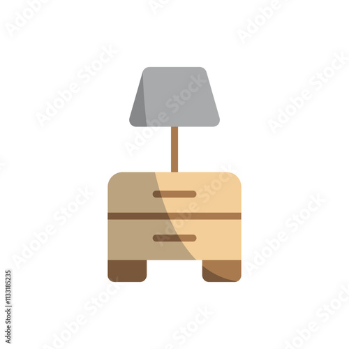 Bedside table icon with a contemporary touch, great for branding luxury furniture, home improvement services, or decor-focused content