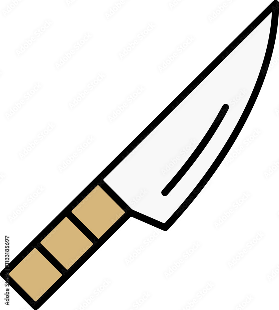 Obraz premium Kitchen knife vector icon illustration 
