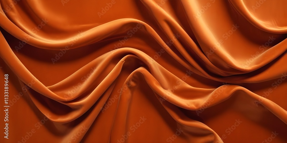Fototapeta premium Silky orange velvet resembling a velvety curtain