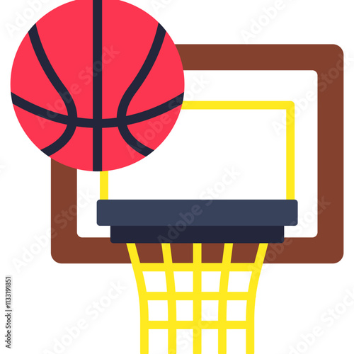 Basketball goal icon in editable style
