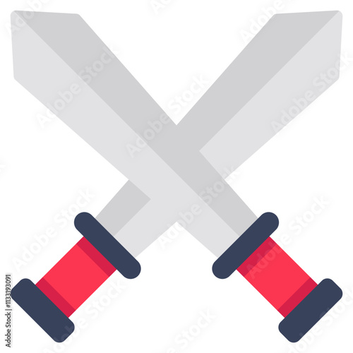 Battle tool concept icon, vector design of crossswords