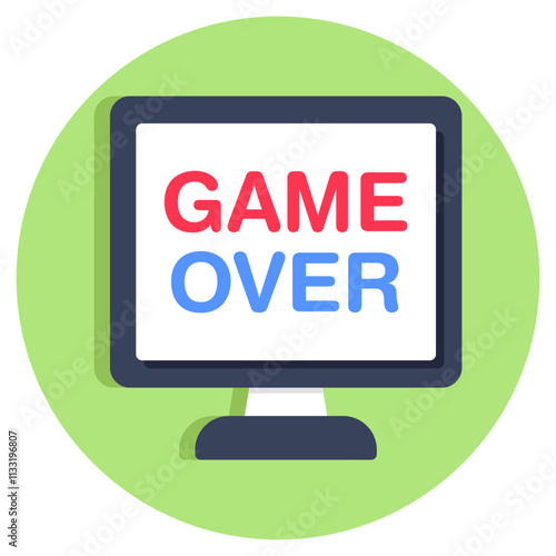 A flat design, icon of game over