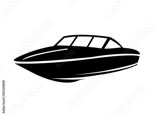 black silhouette boat vector illustration