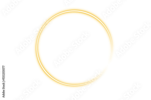 Shine orange neon circle frame for design	